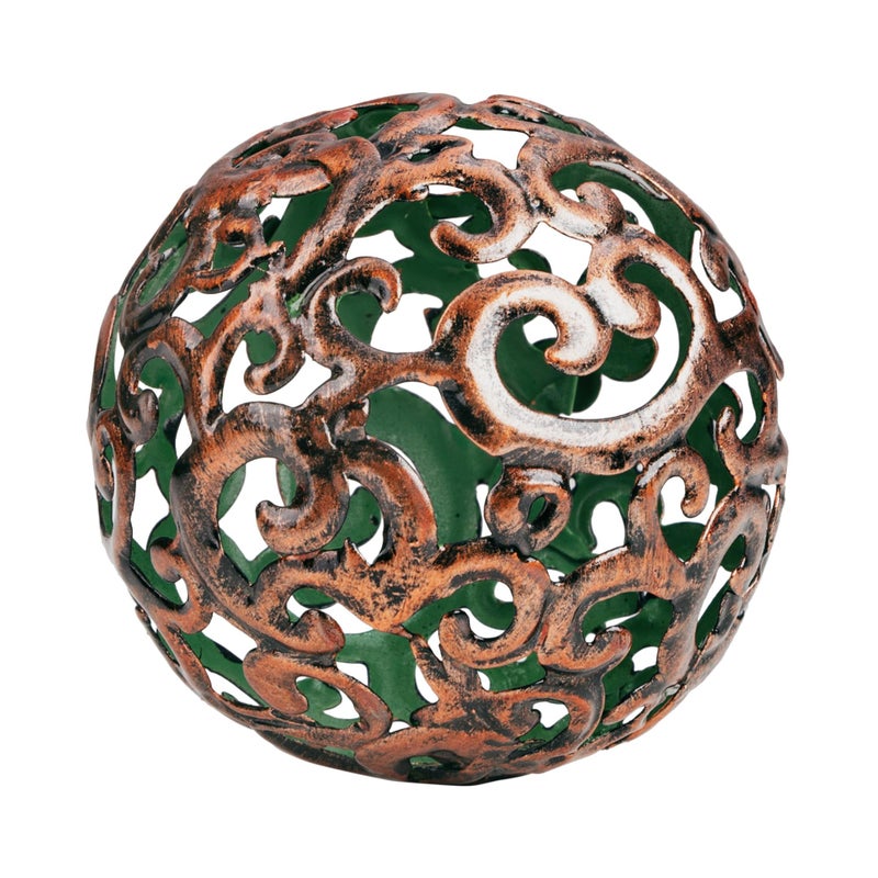 Everydecor Metal Decorative Sphere for Home Decor - Decorative Balls for Shelves, Centerpiece Bowls, Bookshelf - Decoration Orbs Accents for Living Room, Bedroom - Fancy Bronze Shelf Spheres - Image 1